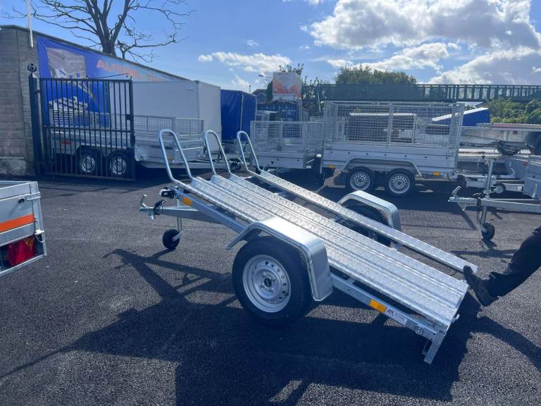 Brand New 2.5m x 1,32m Single Axle Motorbike Trailer 750KG