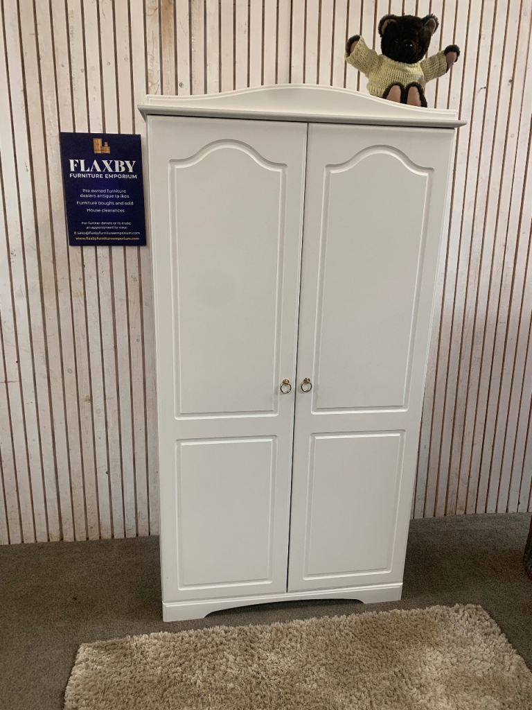 White French Style 2 Door Wardrobe | Arched Panel Armoire | Shabby Chic / Modern