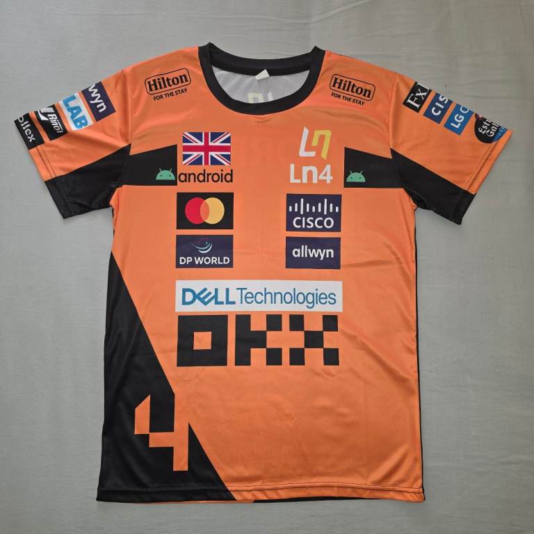 Lando Norris #4 McLaren Driver F1 World Champion Race-Suite Style T-Shirt - Size XS