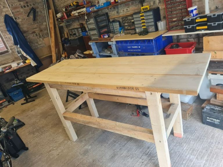 Custom made to order scaffold board workbenches