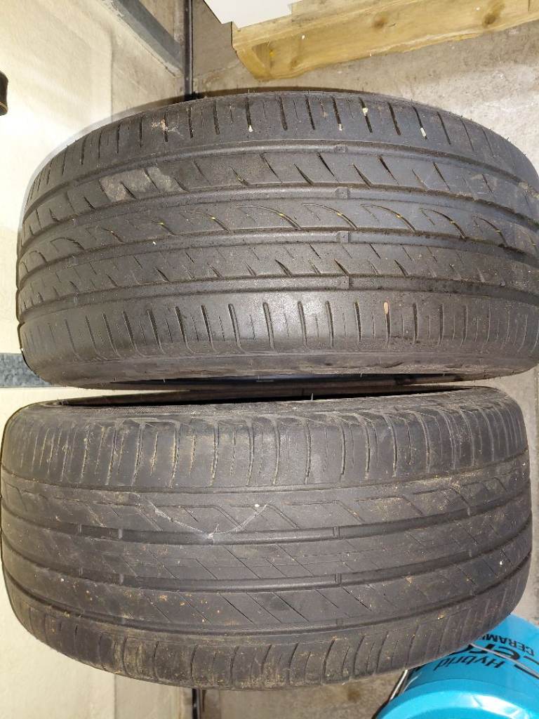 Two part worn tyres 