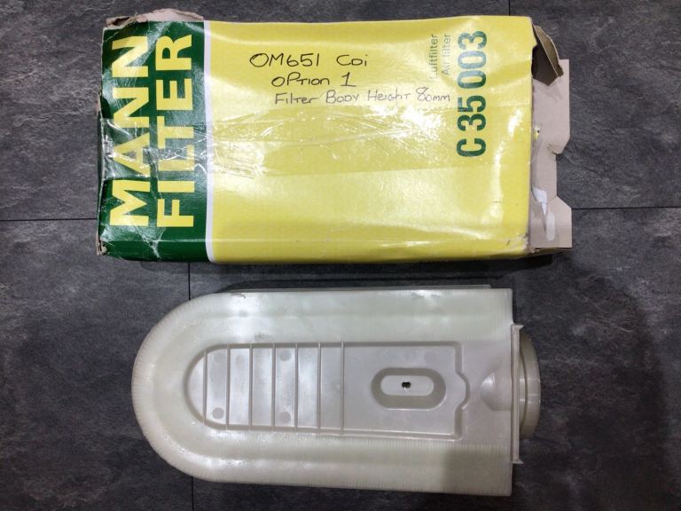 MERCEDES AIR FILTER ELEMENT, MANN C35003, FOR DIESEL CARS WITH OM651 ENGINE 2.1 CDI