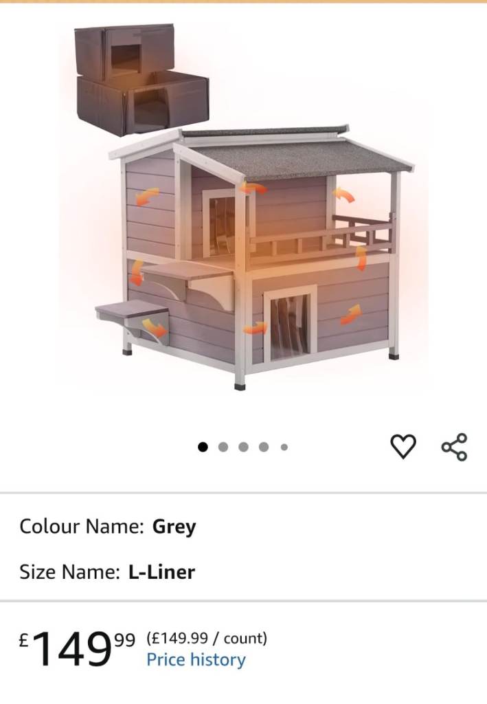Aivituvin Insulated Outdoor Cat House for Winter Weatherproof Outside Feral Cat Shelter with Liner