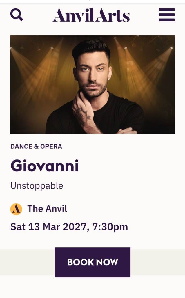 Giovanni Unstoppable Dance & Opera Show Ticket - The Anvil