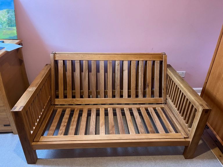 Futon company - OKE - 2 seated solid oak sofa bed