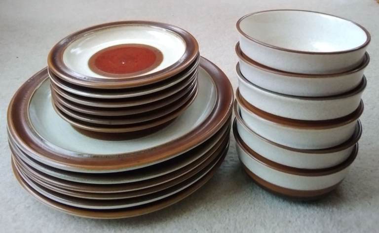 Denby Potters Wheel 1970s 18 Piece Dinner Set for 6 people