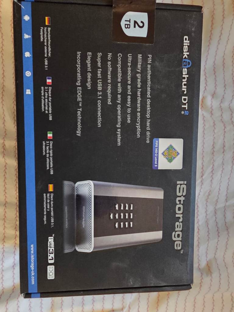 NEW  iStorage diskAshur DT² 2TB Encrypted Secure Hard Drive