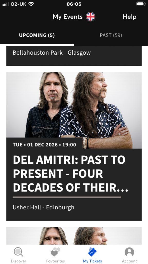 Del amitri tickets Edinburgh usher hall 