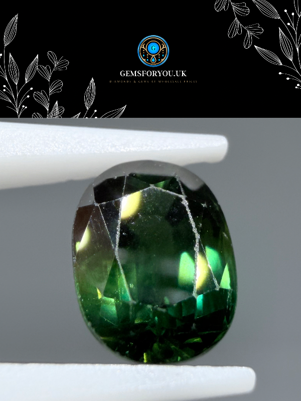 1.12CT natural sapphire oval cut teal green dimensions 6.48mm x 4.79mm x 3.59mm