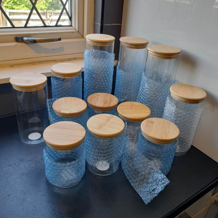 Wood Top Canisters x12