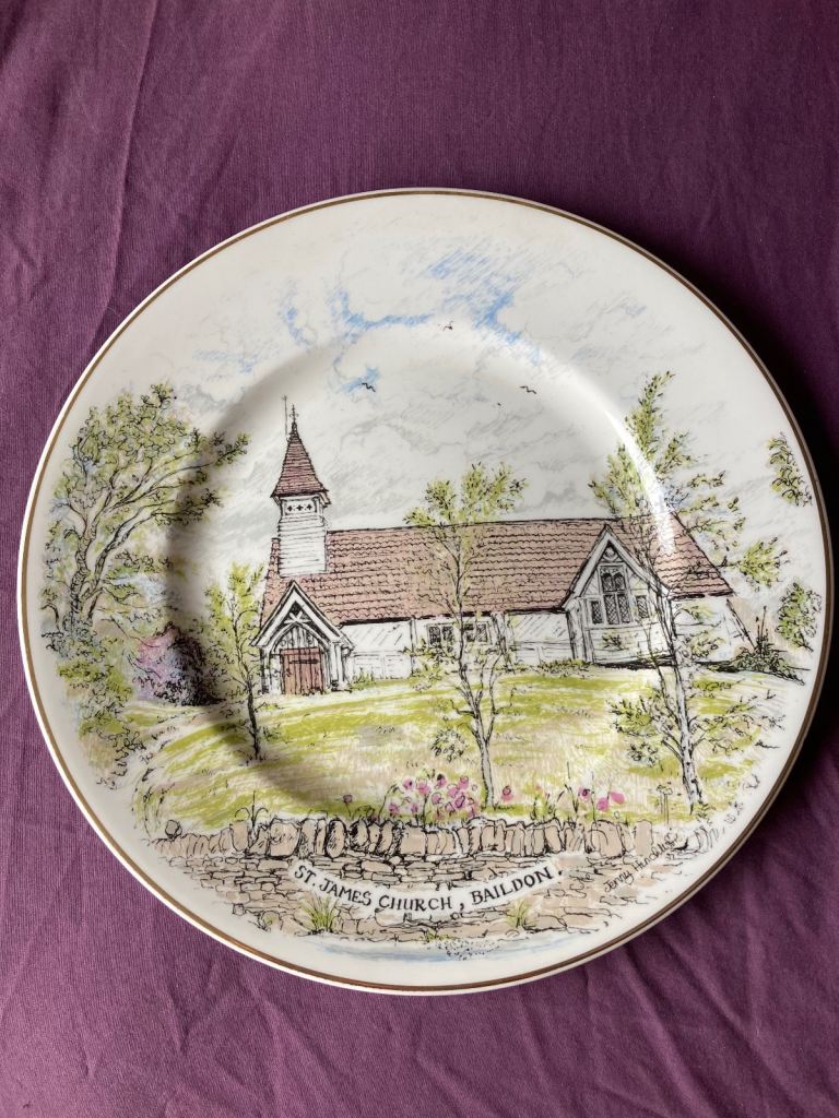 Bone China Commemorative Plate - St James Church, Baildon. By Jenny Hinchcliffe.