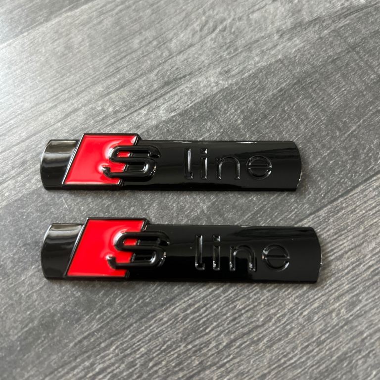 2 x S-Line gloss black side badge decal/badge various colours available 