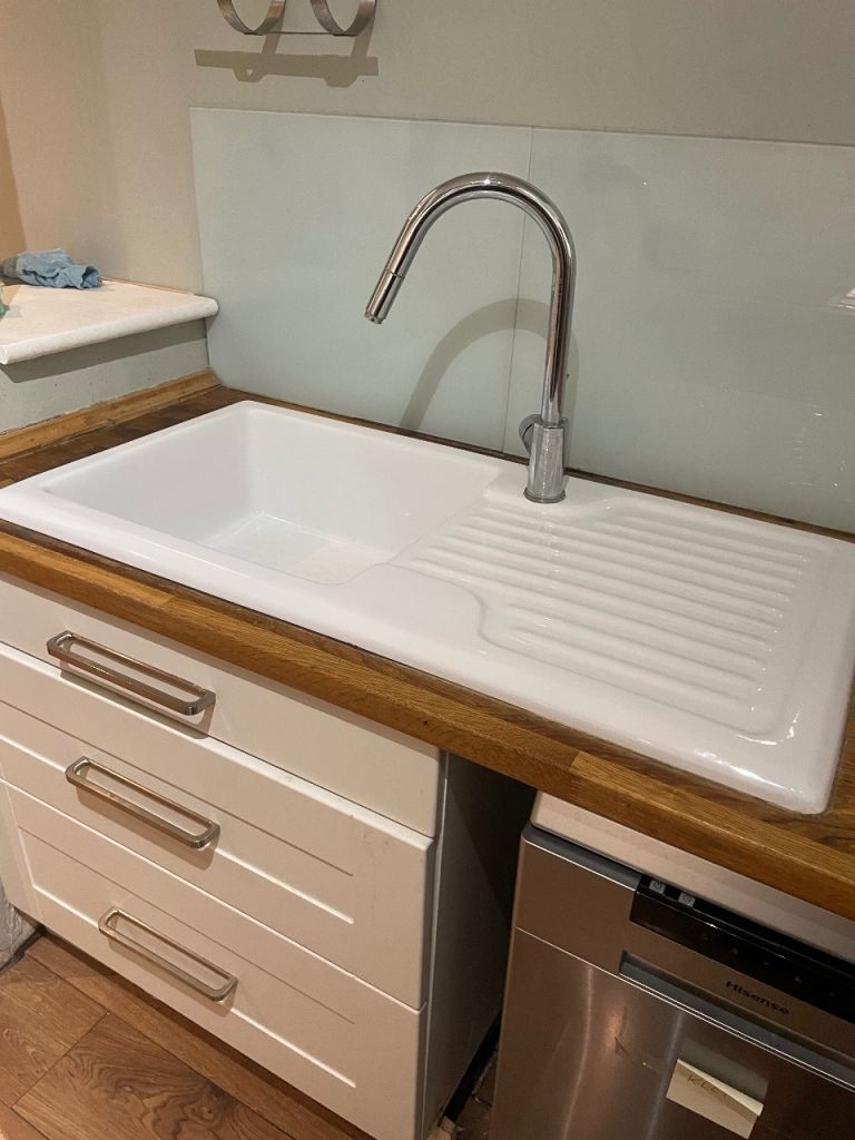 Large White Kitchen Sink – 100cm x 51cm
