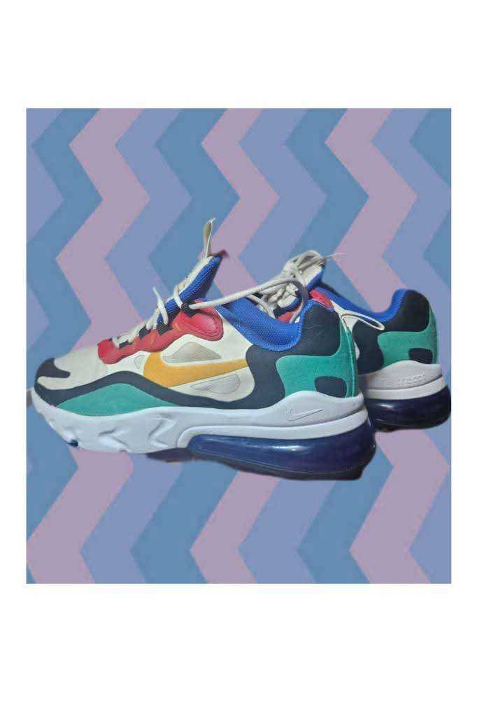 image for  🇬🇧 Nike Air Max 270 React White/Black/University Gold/University Red kids Trainers UK 3🇬🇧