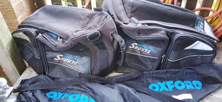 PAIR OF Oxford Lifetime Luggage Sports Panniers Black Saddle Motorcycle Bag