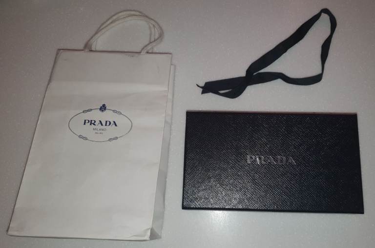 PRADA Black Rectangle Gift Box Storage + Gift Bag + Ribbon
