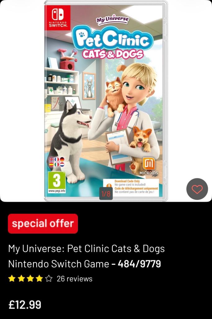 My Universe: Pet Clinic Cats & Dogs Nintendo Switch Game - NEW