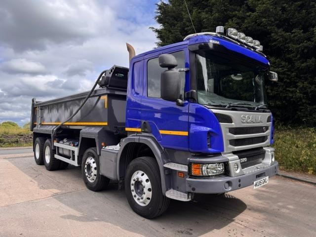 2015 15 Scania P370 EURO 6 8x4 steel tipper sheet air t-gate weigher VBG drawbar