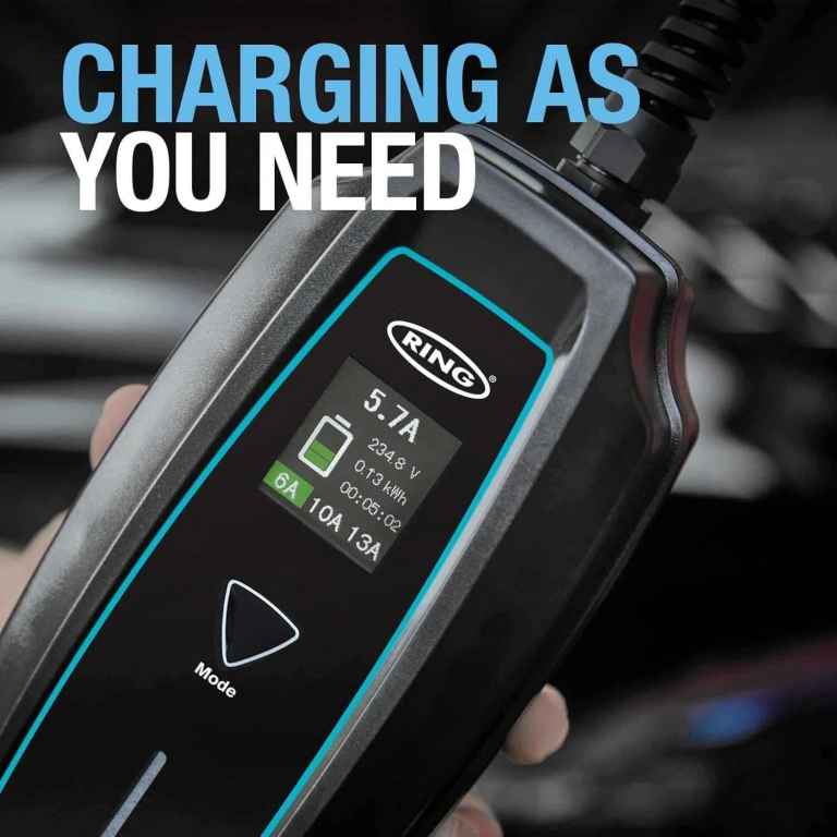 3-Pin Plug to Type 2 RING Electric Vehicle Charging on the go Cable With Storage