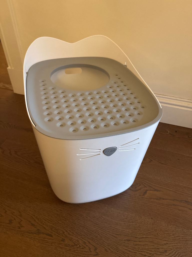 Catit Pixi Top-Entry Cat Litter Tray – White/Grey – UNUSED - Excellent Condition