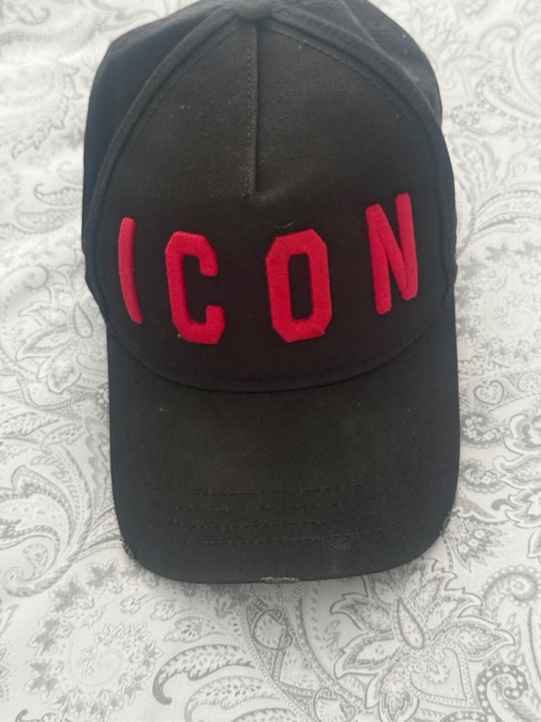 Dsquared2 ICON Baseball Cap - Black with Red Embroidery