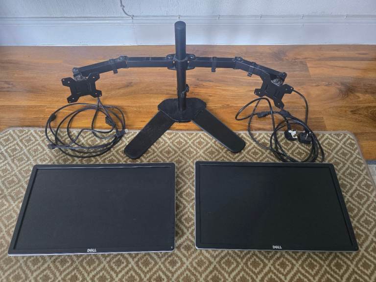 Dell Monitors P2214Hb with Dual Monitor Stand – Good Condition