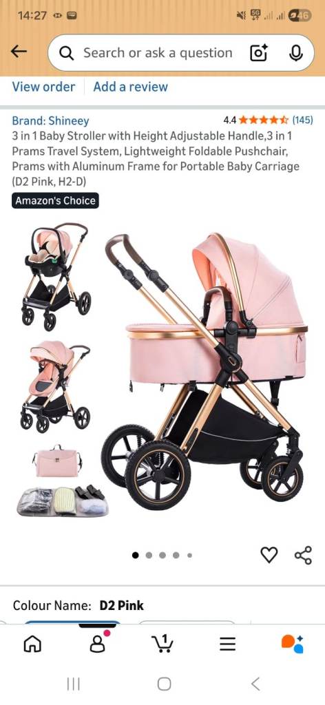 Baby pram 3 in 1 new in the box