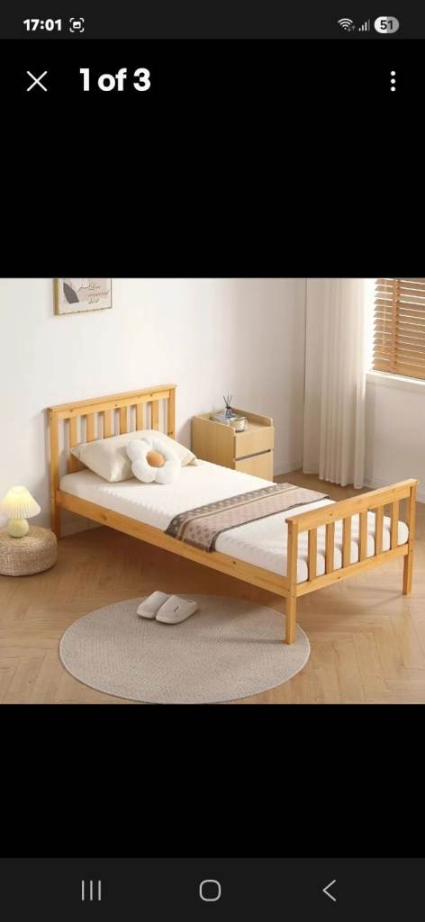 Brand new in box single wooden bed 