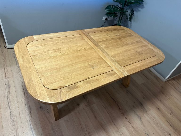 Oak Furnitureland - Hercules Solid Natural Oak Extending 10 or 12 Seator Dinning Table