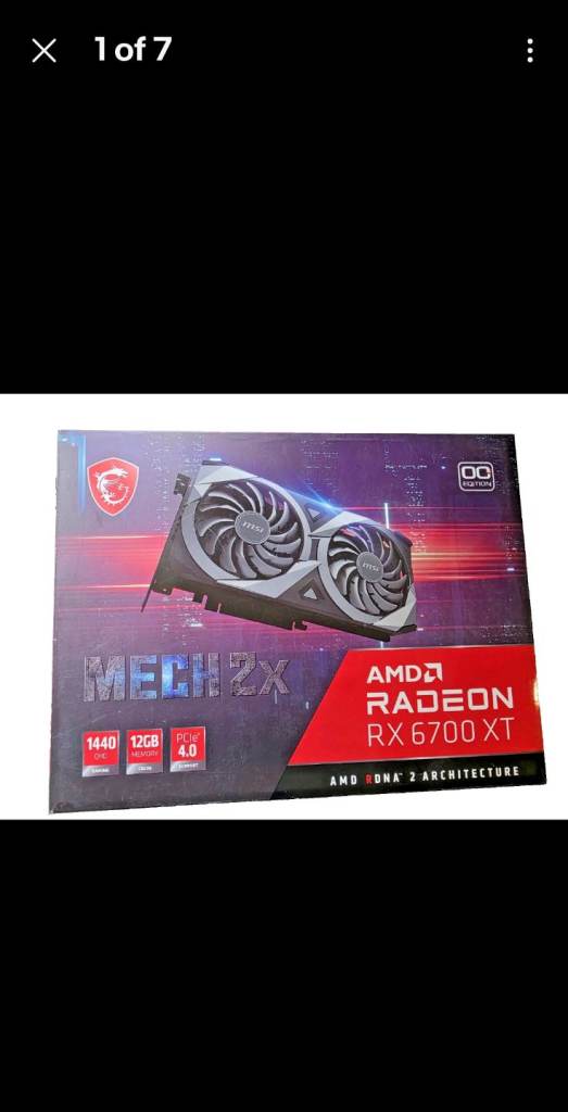 Boxed AMD Radeon 6700XT Msi Mech 2x