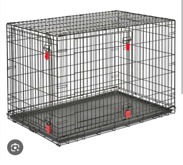 120cm Large Black Metal Dog Crate with Removable Tray