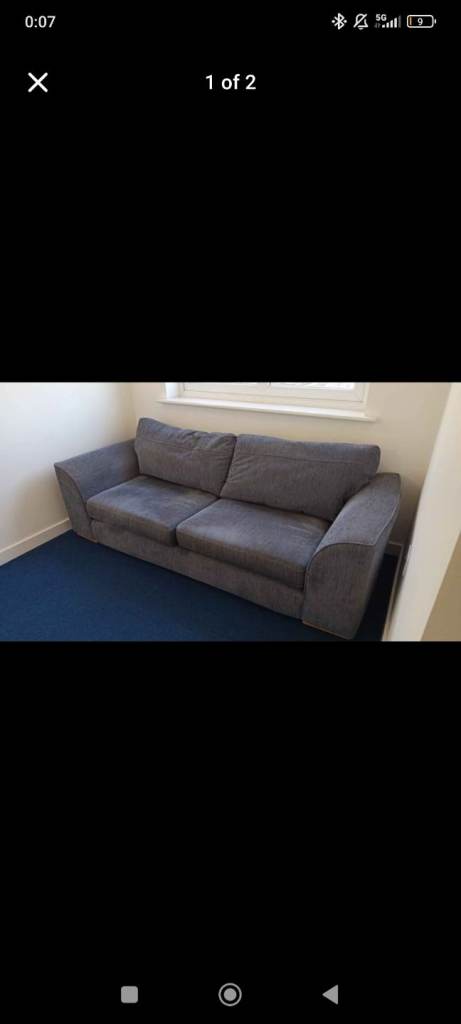 Grey sofa 3 seater 