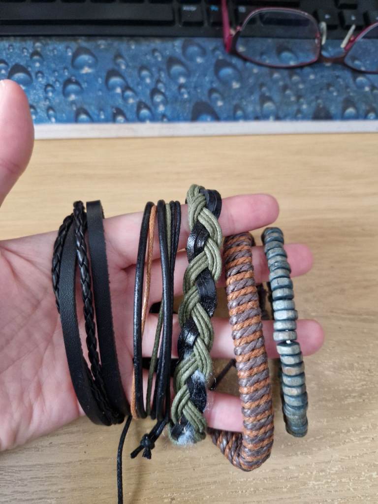 JOBLOT - 50+ x Leather and Cord Adjustable Bracelet Wristlet Bands 