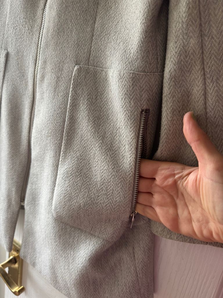 ZARA light grey coat with zip size 10