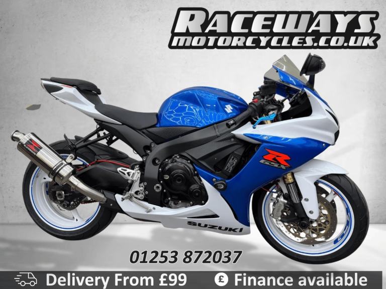 SUZUKI GSXR 750 BLUE and WHITE, 24,319 MILES, Black Widow Exhaust, GSX-R750