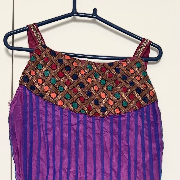 Blue and pink churidaar outift set with inside top