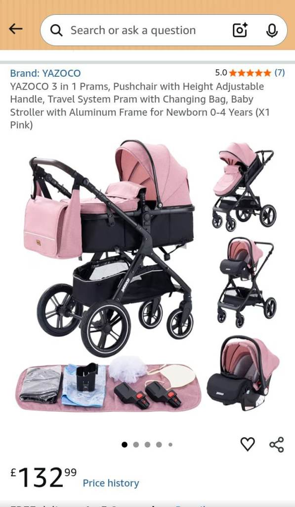 New, unopened baby pram