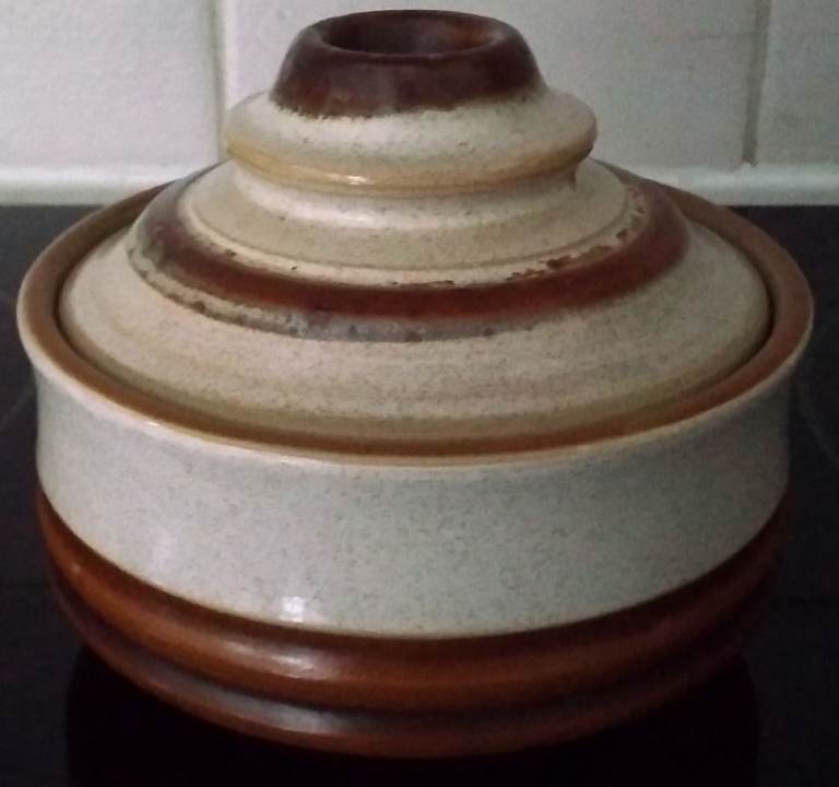 Denby Potters Wheel Sugar Bowl with Lid 1970s