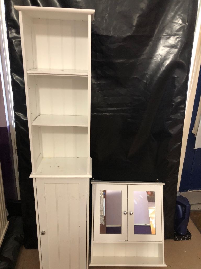 2x Bathroom Cabinets – Wall Cabinet & Tall Unit – Free