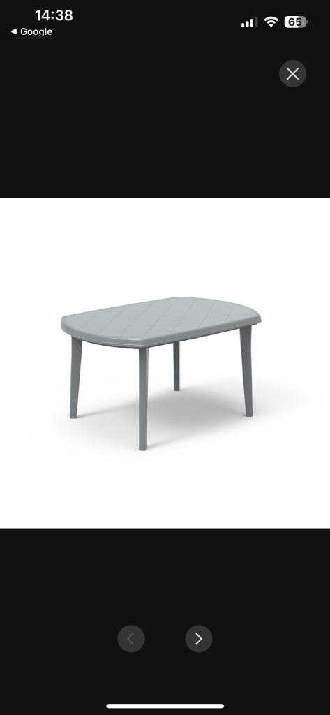 Table - Keta Cuba Grey Plastic Table - B & Q
