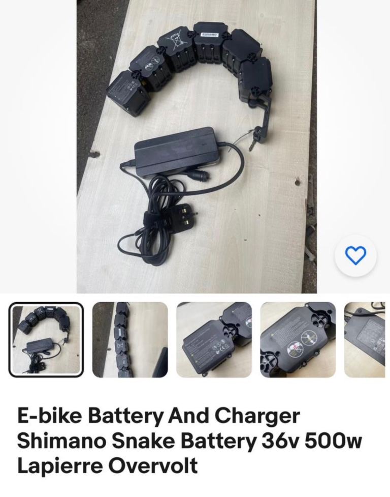 E-bike Battery And Charger Shimano Snake Battery 36v 500w Lapierre Overvolt