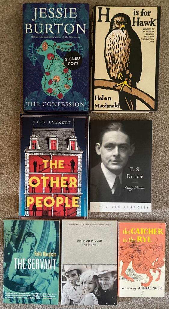 H is for Hawk, The Confession, Arthur Miller, T.S Eliot, J.D Salinger, Robin Maugham