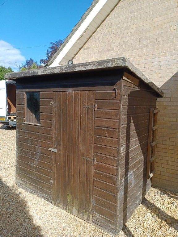 Sturdy Wooden Garden Pent Shed – Fair Condition - 7ft x 5ft
