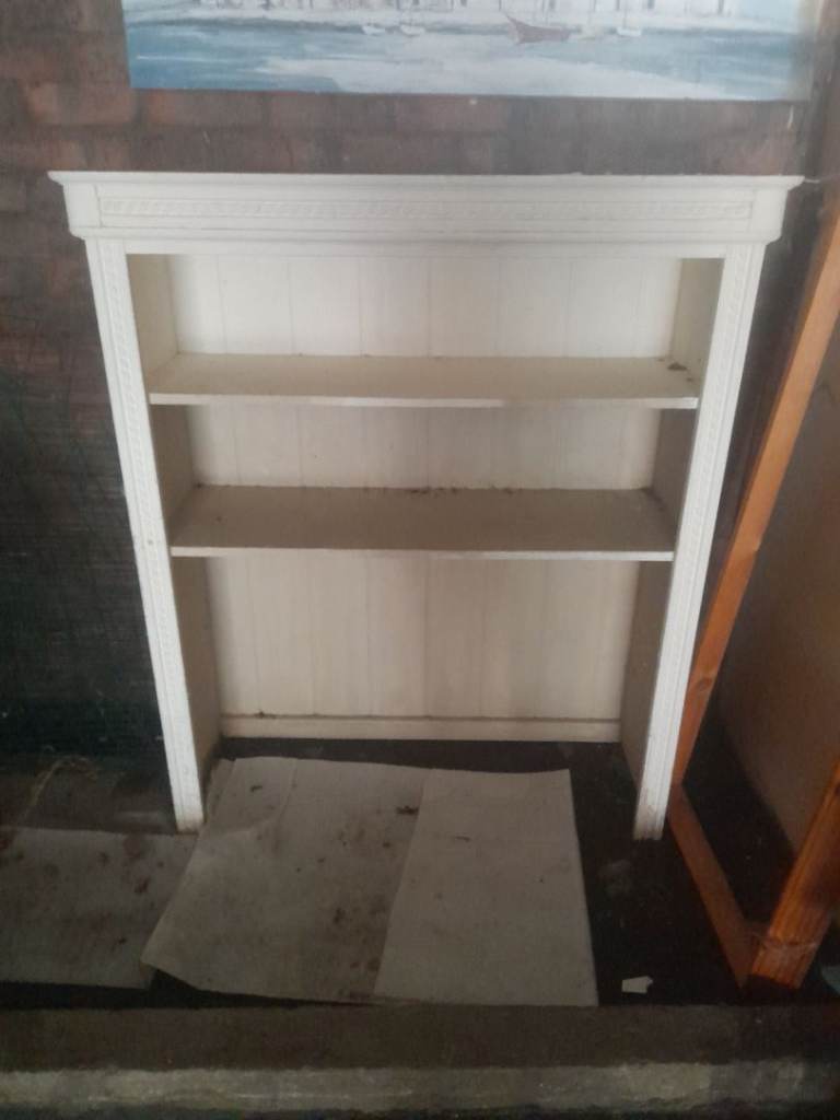 White wood Bookcase Rope detail perfect for upcycling