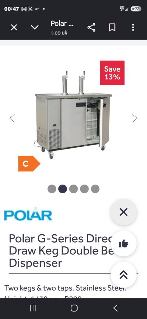 Polar G-Series Double Beer Keg Dispenser - Stainless Steel