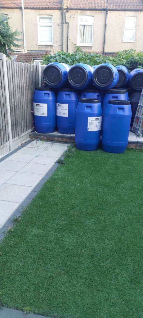 Blue Plastic Barrels / Drums – Good Condition