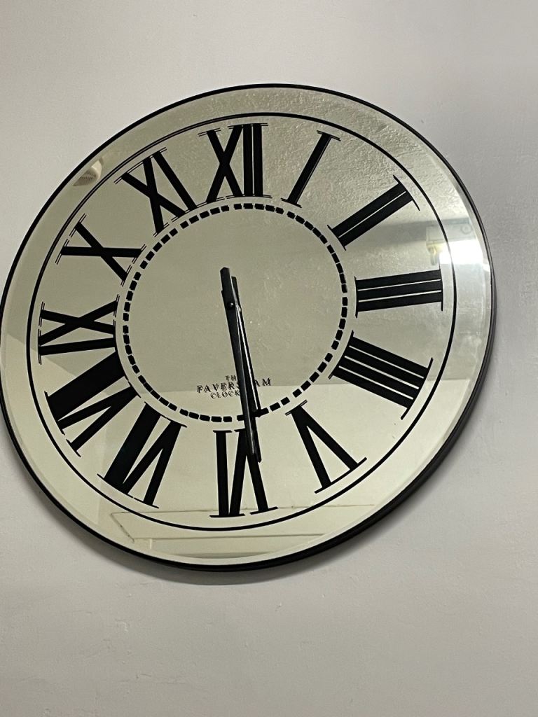 Large FAIVERSHAM CLOCK Mirrored Wall Clock with Roman Numerals