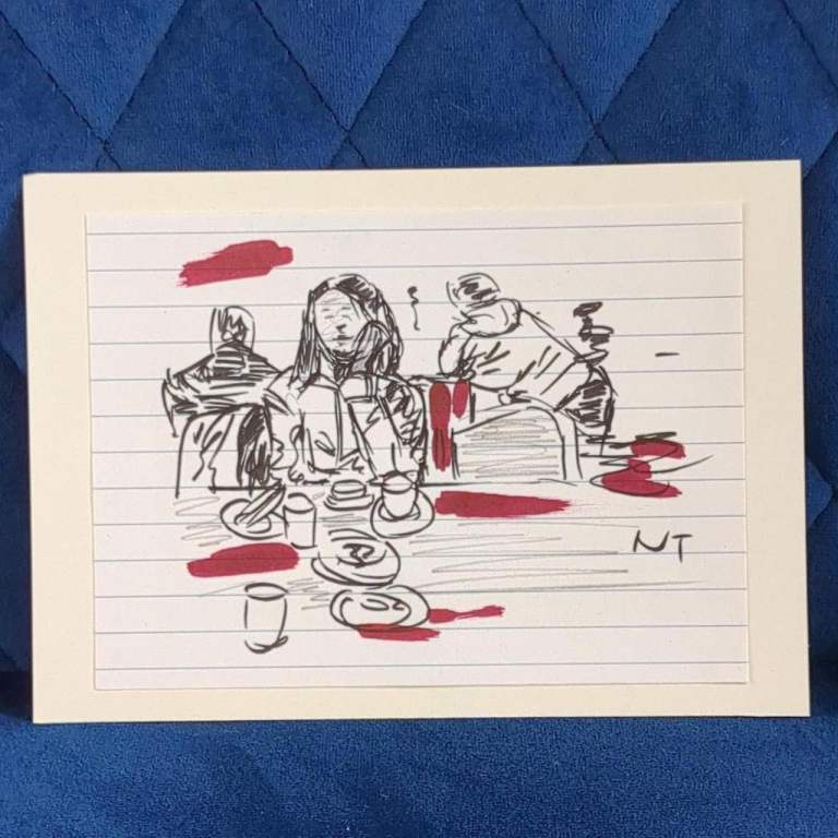 Art Drawing 'At The Restaurant'    