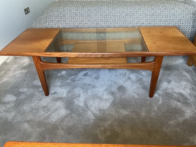 G-PLAN フレスコRECTANGULAR GLASS TABLE Vintage G Plan Fresco Teak & Glass Rectangular Coffee Table Mid