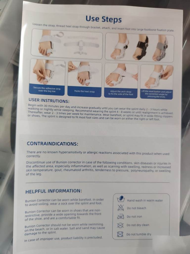 New Bunion Corrector Splint – Black, Unused